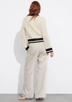 Flash Sale & Other Stories Crocheted Cardigan Cream/Black