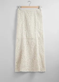 Flash Sale & Other Stories Crocheted Midi Skirt White