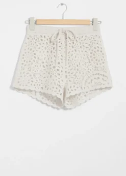 Hot & Other Stories Crocheted Shorts Cream