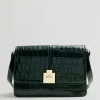 Best & Other Stories Croco Leather Bag Dark Green