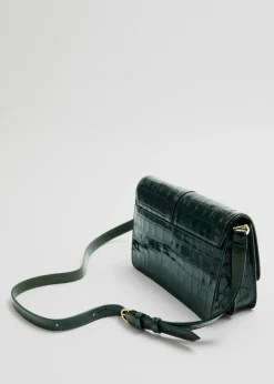 Best & Other Stories Croco Leather Bag Dark Green