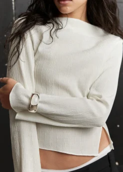 Online & Other Stories Cropped Asymmetric Frilled Top