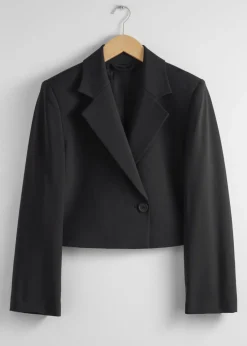 Online & Other Stories Cropped Blazer Black