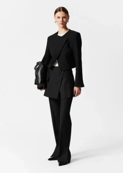 Shop & Other Stories Cropped Collarless Blazer Black