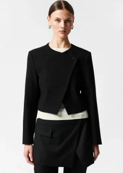 Shop & Other Stories Cropped Collarless Blazer Black