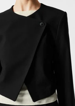 Shop & Other Stories Cropped Collarless Blazer Black