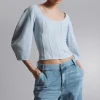 Fashion & Other Stories Cropped Corset Blouse