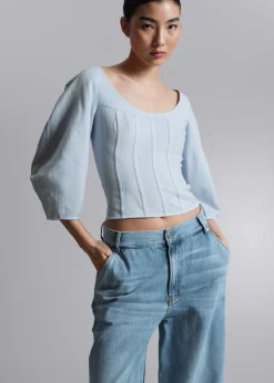 Fashion & Other Stories Cropped Corset Blouse