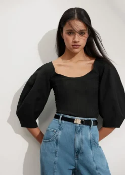 Fashion & Other Stories Cropped Corset Blouse