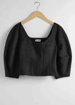 Fashion & Other Stories Cropped Corset Blouse