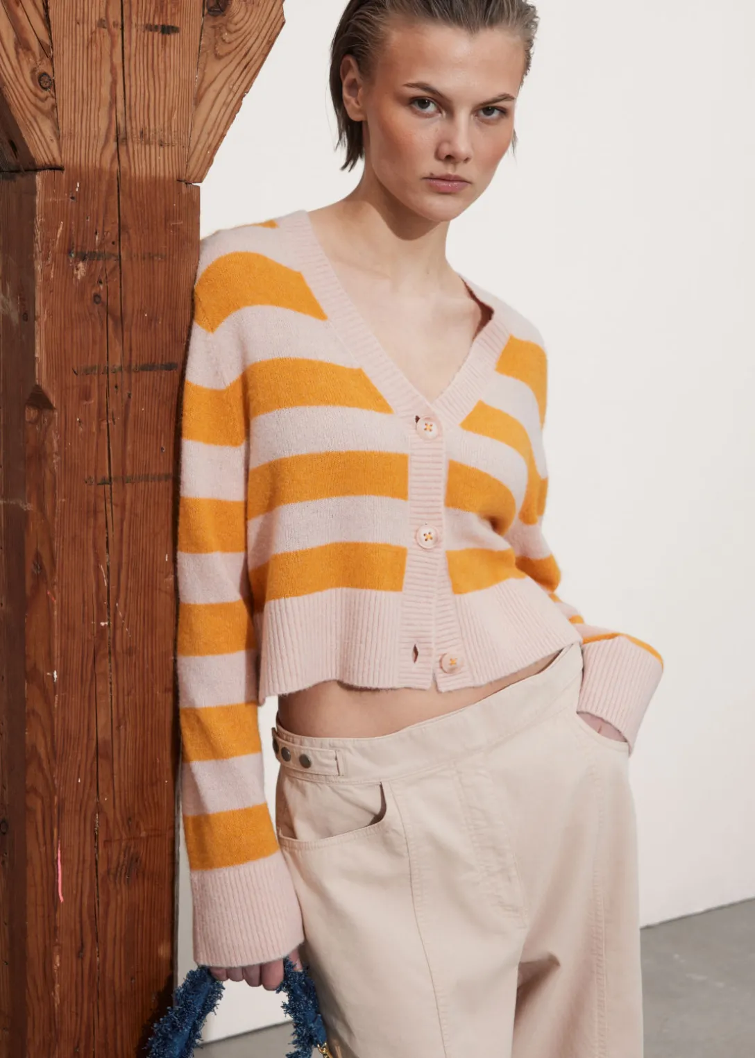 Hot & Other Stories Cropped Knit Cardigan