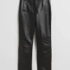 Best & Other Stories Cropped Leather Trousers Black