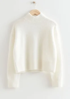 Fashion & Other Stories Cropped Mock Neck Knit Sweater