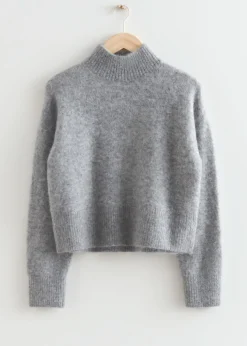 Fashion & Other Stories Cropped Mock Neck Knit Sweater
