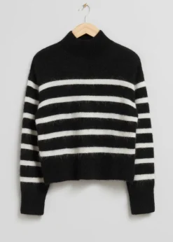 Fashion & Other Stories Cropped Mock Neck Knit Sweater
