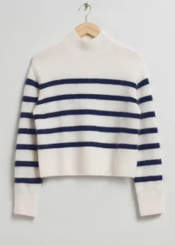 Fashion & Other Stories Cropped Mock Neck Knit Sweater