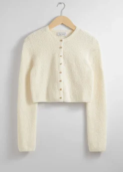 Online & Other Stories Cropped Rib-Knit Cardigan