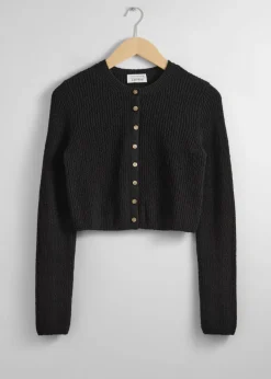 Online & Other Stories Cropped Rib-Knit Cardigan