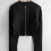 Flash Sale & Other Stories Cropped Zip Cardigan Black