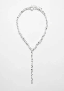 Clearance & Other Stories Crystal-Beaded Chain Necklace Silver