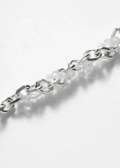 Clearance & Other Stories Crystal-Beaded Chain Necklace Silver