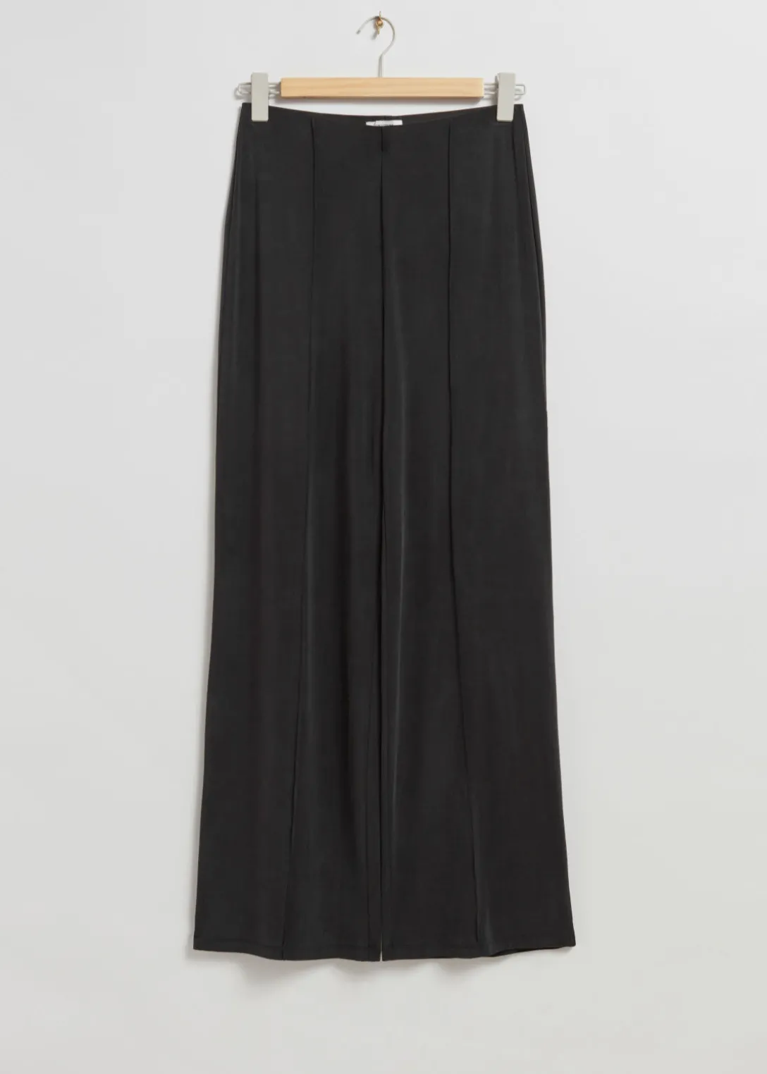 Cheap & Other Stories Cupro Pin Tuck Trousers Black