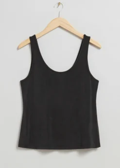 Fashion & Other Stories Cupro Tank Top Black