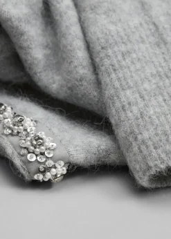 Online & Other Stories Cut-Out Knit Sweater Grey Melange