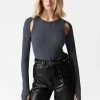 Clearance & Other Stories Cut-Out Top Dark Blue