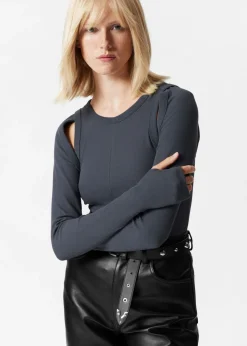 Clearance & Other Stories Cut-Out Top Dark Blue