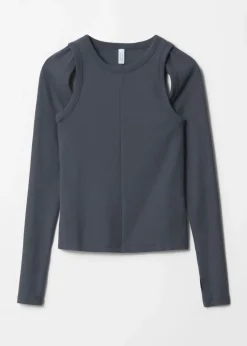 Clearance & Other Stories Cut-Out Top Dark Blue