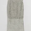 New & Other Stories Decorative Lace Pencil Skirt Light Beige