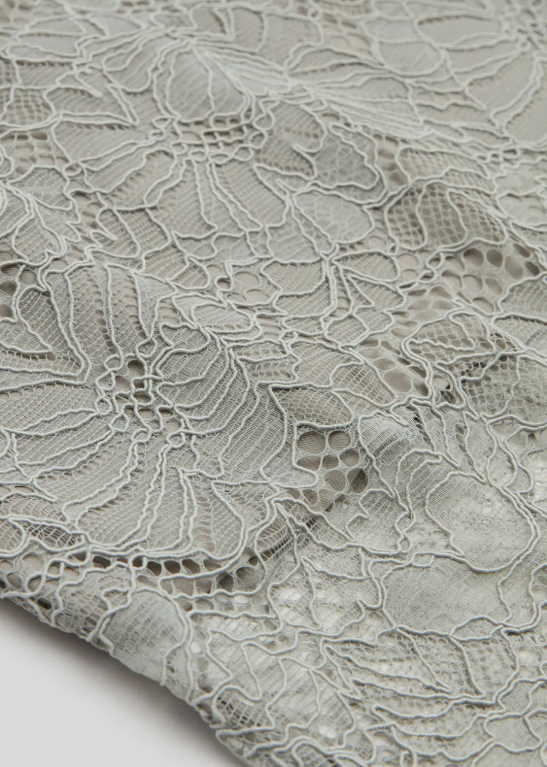 New & Other Stories Decorative Lace Pencil Skirt Light Beige