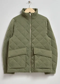 Shop & Other Stories Diamond-Quilted Jacket Khaki