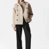 Discount & Other Stories Double-Breasted Wool Jacket Light Beige