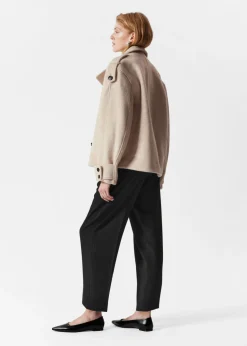 Discount & Other Stories Double-Breasted Wool Jacket Light Beige