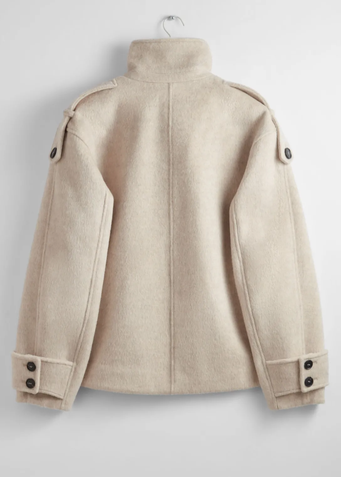 Discount & Other Stories Double-Breasted Wool Jacket Light Beige