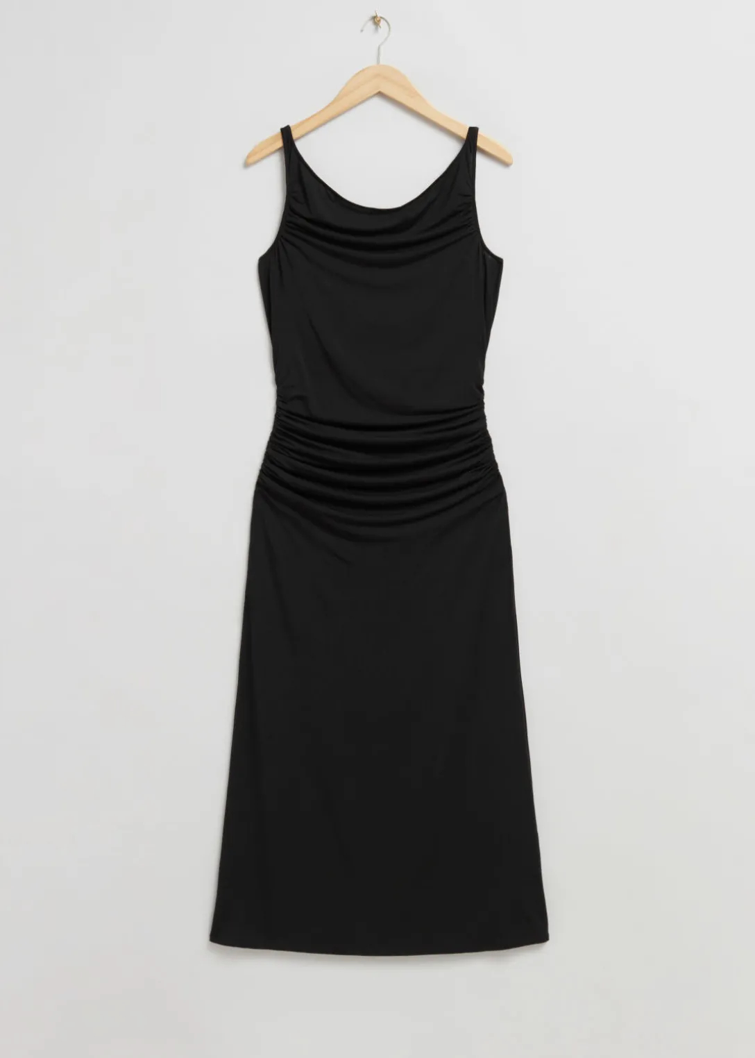 Hot & Other Stories Draped Cowl Neck Midi Dress