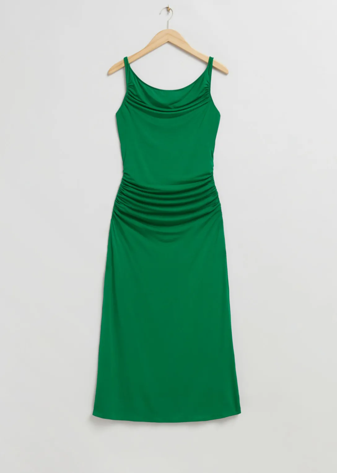 Hot & Other Stories Draped Cowl Neck Midi Dress