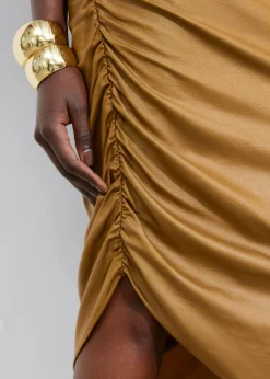 Outlet & Other Stories Draped Midi Dress Mustard