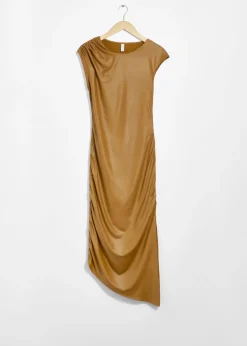 Outlet & Other Stories Draped Midi Dress Mustard