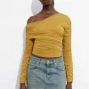 Flash Sale & Other Stories Draped One-Shoulder Top Yellow