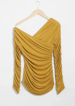Flash Sale & Other Stories Draped One-Shoulder Top Yellow