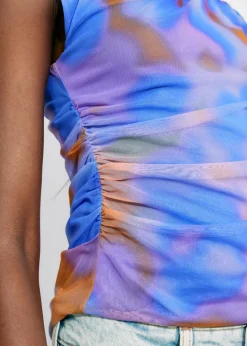 Sale & Other Stories Draped Printed Top Blue Print