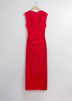 New & Other Stories Draped Sleeveless Midi Dress