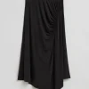 Cheap & Other Stories Draped Stretch-Jersey Midi Skirt Black