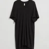Clearance & Other Stories Draped V-Neck Dress Black
