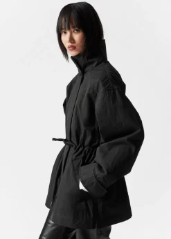 Outlet & Other Stories Drawstring Waist Jacket Black