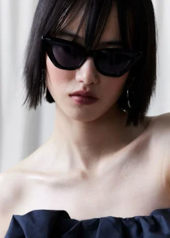 Online & Other Stories Edgy Cat-Eye Sunglasses Black