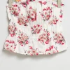 Cheap & Other Stories Elasticated Beaded Bustier Top White Floral Embroidered